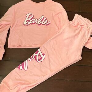 Forever 21 Pink Jumpsuit with Barbie Logo